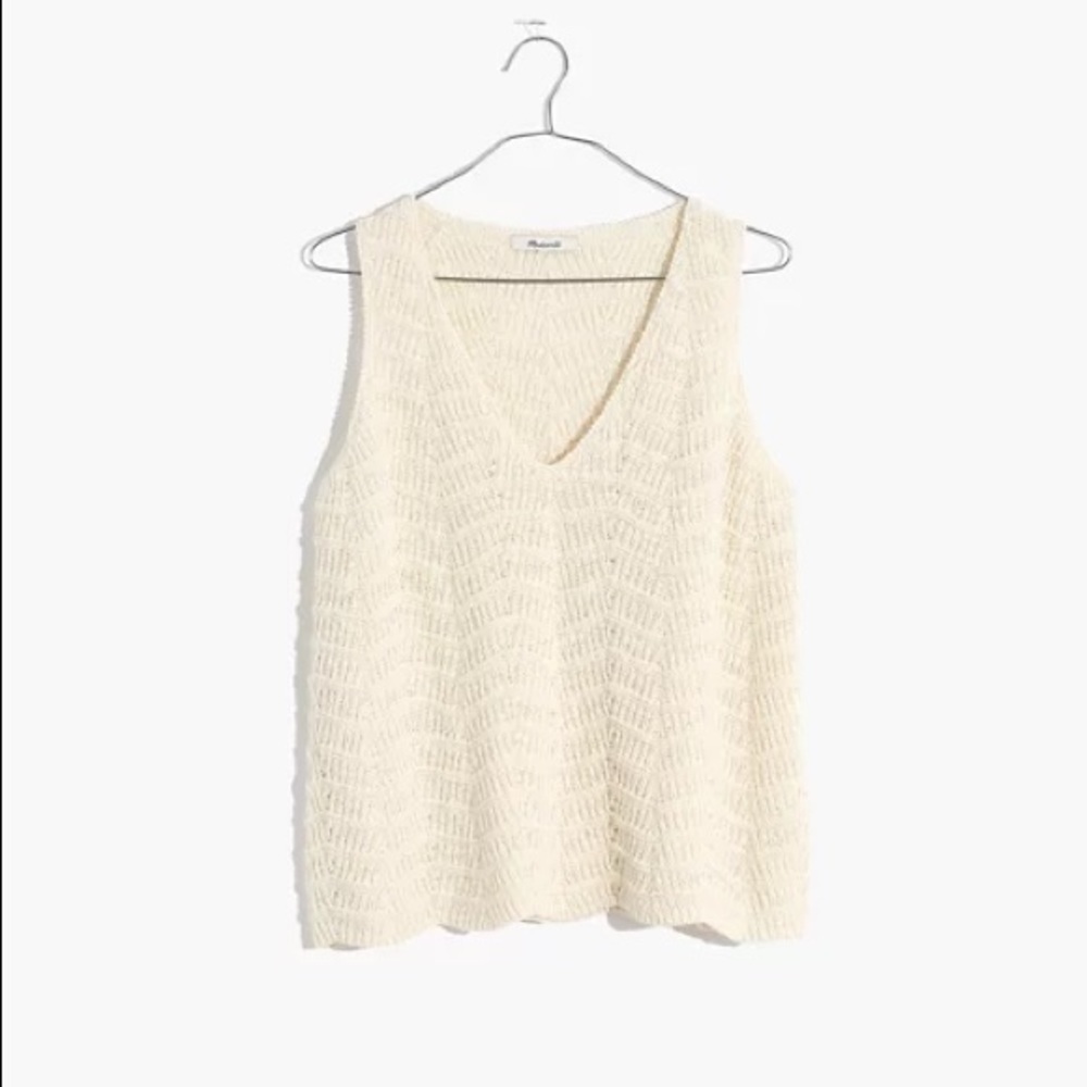 Madewell NWT Crocheted Cream Sweater Tank SzXXS